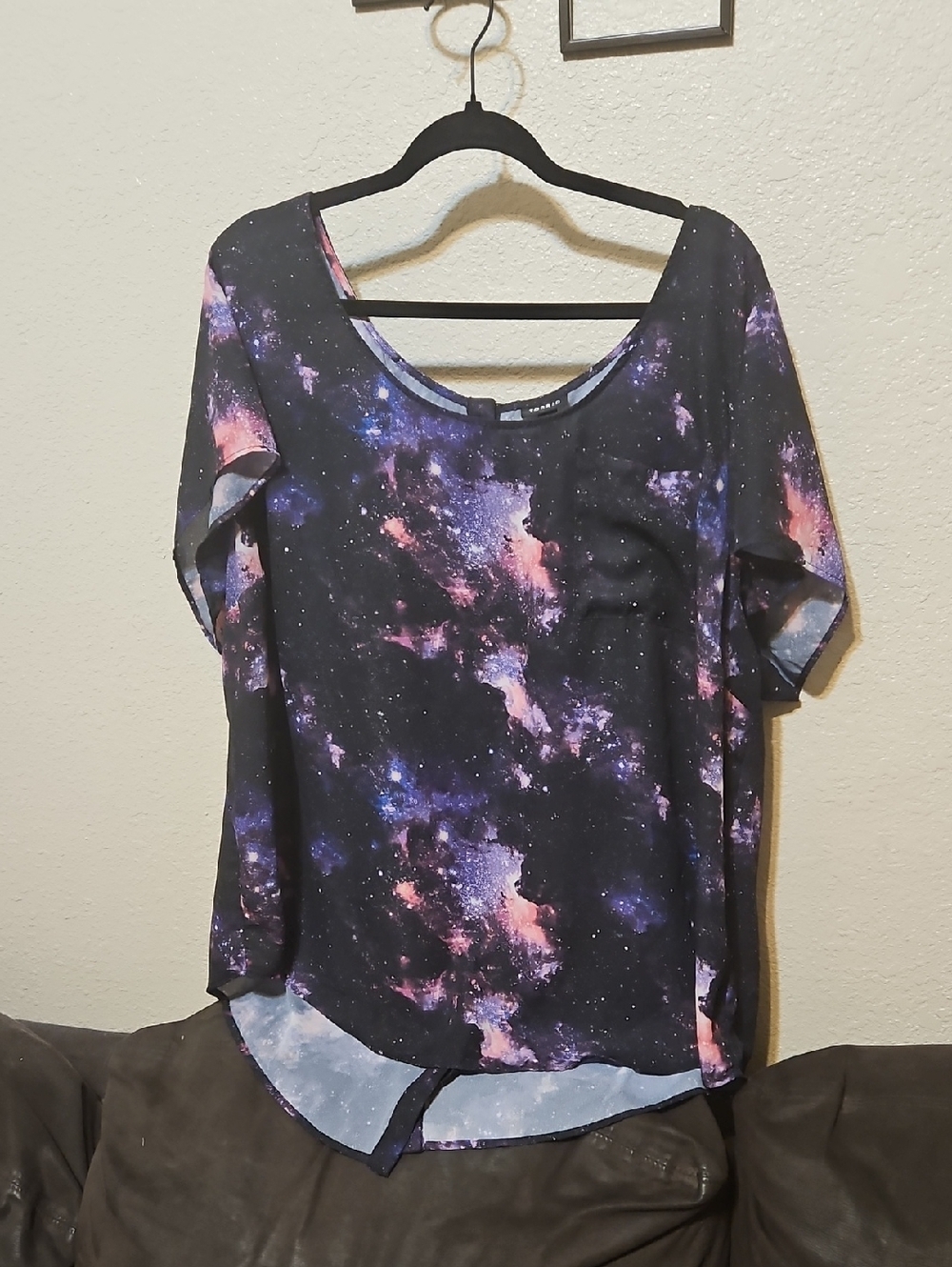 torrid Galaxy Print Scoop Neck Top - Black, Purple, Pink